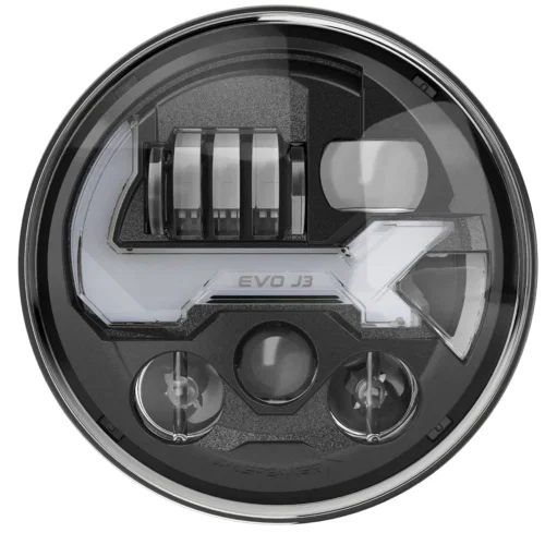 0555593 – JW SPEAKER Headlight Assembly, LED Bulb High And Low Projector Beam With Built In Turn Signal Clear/ Amber ...